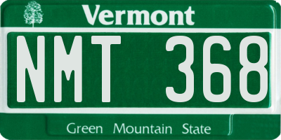 VT license plate NMT368