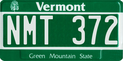 VT license plate NMT372