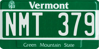 VT license plate NMT379