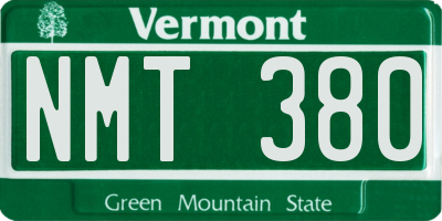 VT license plate NMT380