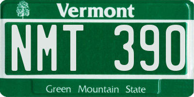 VT license plate NMT390