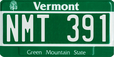 VT license plate NMT391