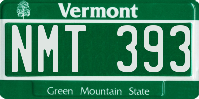 VT license plate NMT393
