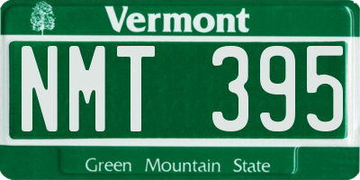 VT license plate NMT395