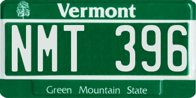 VT license plate NMT396