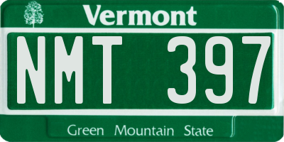 VT license plate NMT397