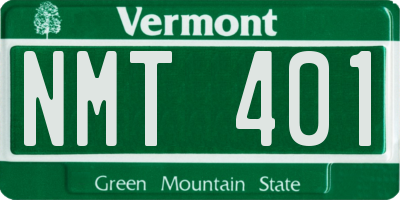 VT license plate NMT401