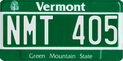 VT license plate NMT405