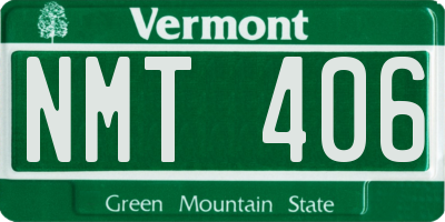 VT license plate NMT406