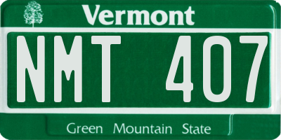 VT license plate NMT407