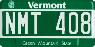 VT license plate NMT408