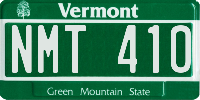 VT license plate NMT410