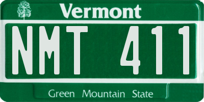 VT license plate NMT411