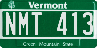 VT license plate NMT413
