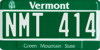 VT license plate NMT414