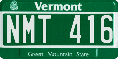 VT license plate NMT416