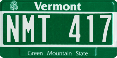 VT license plate NMT417