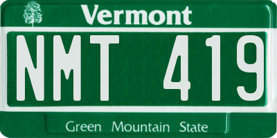 VT license plate NMT419