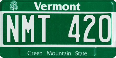 VT license plate NMT420
