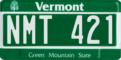VT license plate NMT421