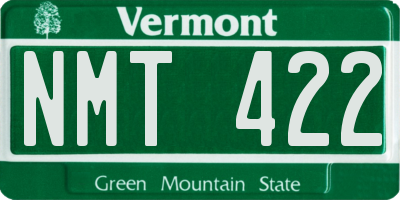 VT license plate NMT422