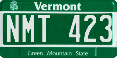 VT license plate NMT423