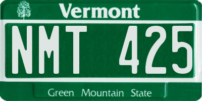VT license plate NMT425