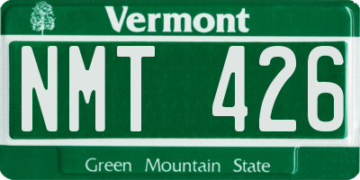 VT license plate NMT426