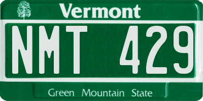 VT license plate NMT429