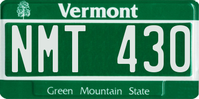 VT license plate NMT430