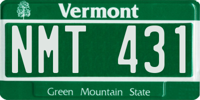 VT license plate NMT431
