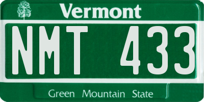 VT license plate NMT433