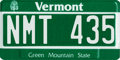 VT license plate NMT435