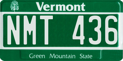 VT license plate NMT436