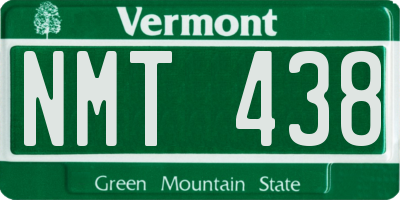 VT license plate NMT438