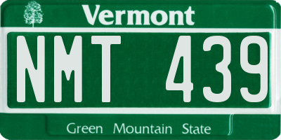 VT license plate NMT439