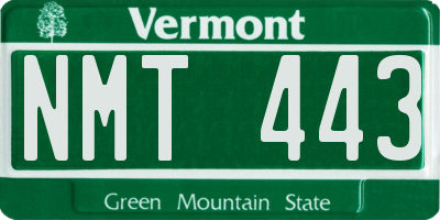 VT license plate NMT443