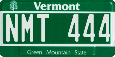 VT license plate NMT444