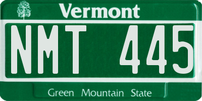 VT license plate NMT445