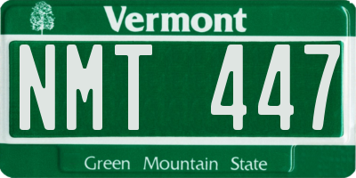 VT license plate NMT447