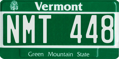 VT license plate NMT448