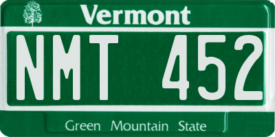 VT license plate NMT452
