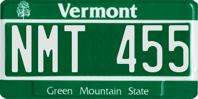 VT license plate NMT455
