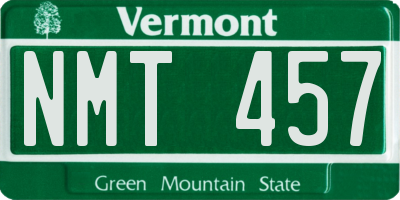 VT license plate NMT457