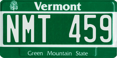 VT license plate NMT459