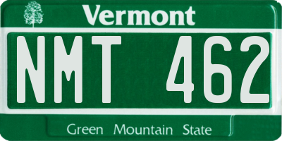 VT license plate NMT462