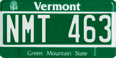 VT license plate NMT463