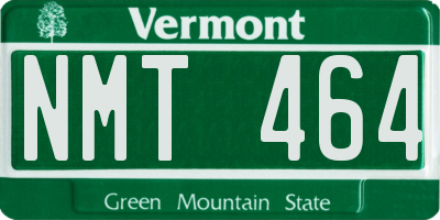 VT license plate NMT464