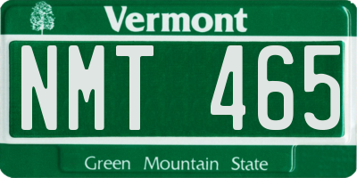 VT license plate NMT465