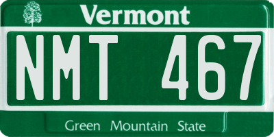 VT license plate NMT467